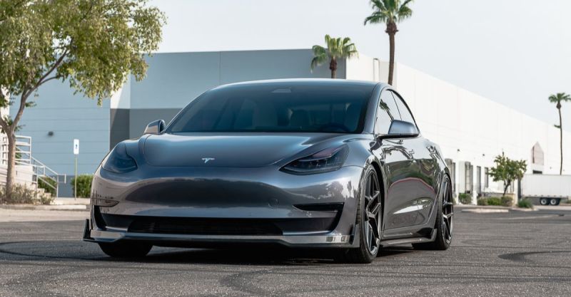 2018+ Tesla Model 3 Gloss Carbon Fiber Front Lip Spoiler