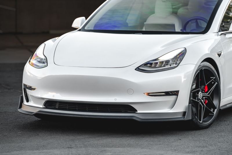 2018+ Tesla Model 3 Matte Carbon Fiber Front Lip Spoiler