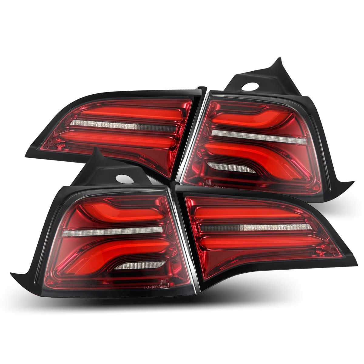 AlphaRex 20-22 Tesla Model Y PRO-Series LED Tail Lights Red Smoke w/Seq Sig